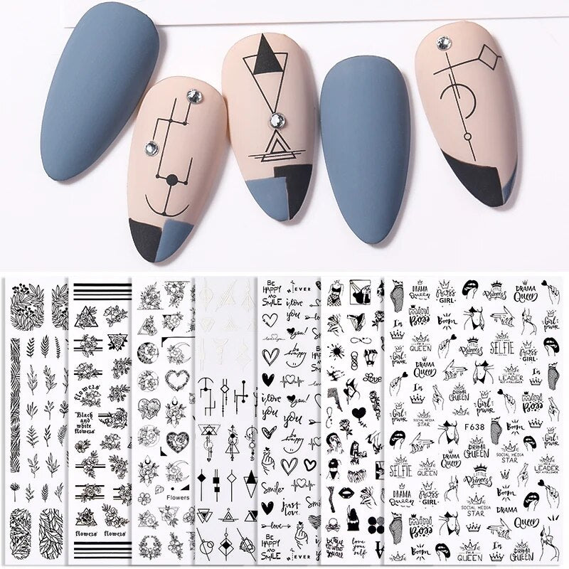 Heart and Love Nail Sticker Designs